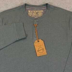 Weatherproof Vintage Men's The Vintage Henley Citadel Blue Long Sleeve XL NWT